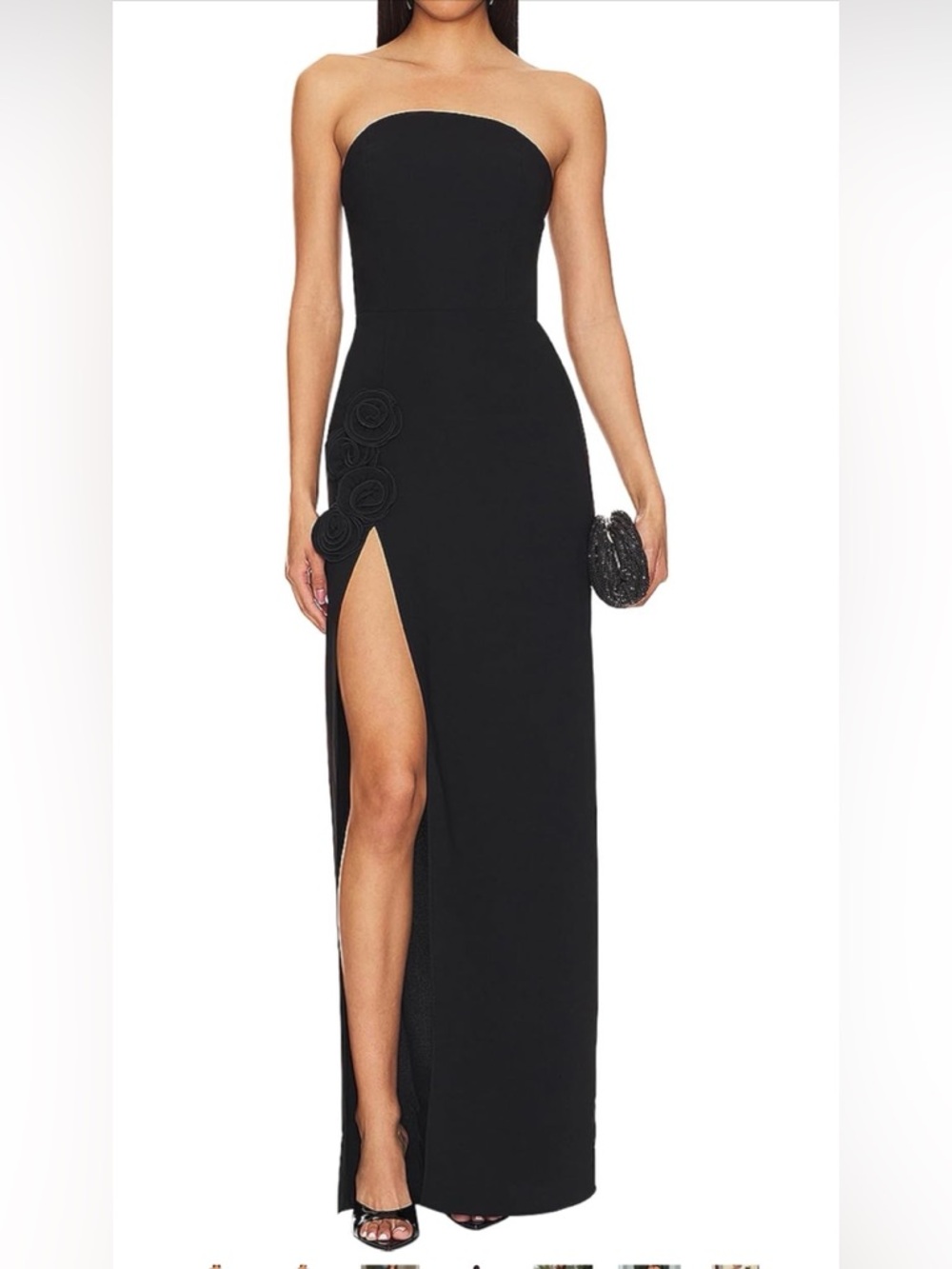 SHESEEWORLD Strapless High Slit Corset Dress Formal Elegant Floral Evening Gown